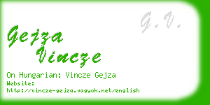 gejza vincze business card